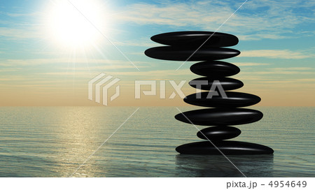 Zen stone on water Zen stone on water 4954649