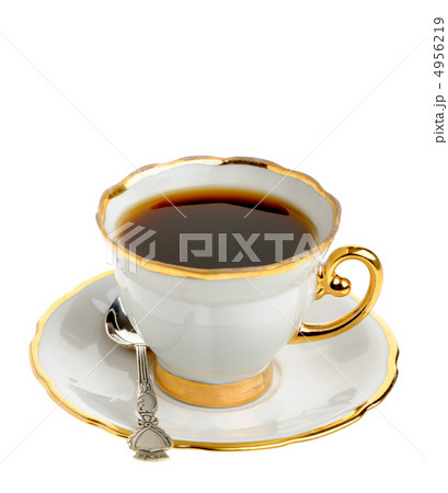 stylish coffee cup with silver spoon stylish coffee cup with silver spoon 4956219