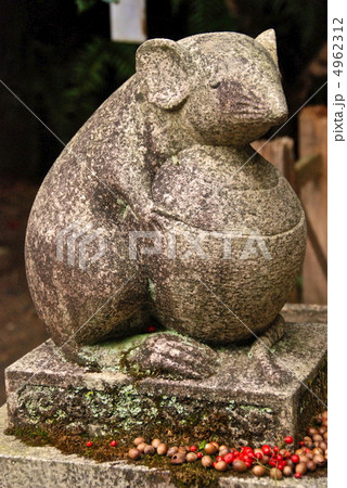 大国社の「狛ネズミ」（大豊神社／京都市左京区鹿ケ谷宮ノ前町） 4962312