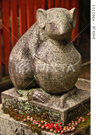 大国社の「狛ネズミ」（大豊神社／京都市左京区鹿ケ谷宮ノ前町） 4962313