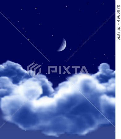 Starry night, moon and clouds 4966970