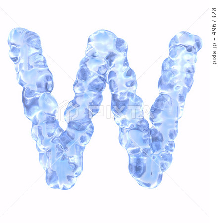 Ice font. Letter W. Upper case, isolated on white background 4967328