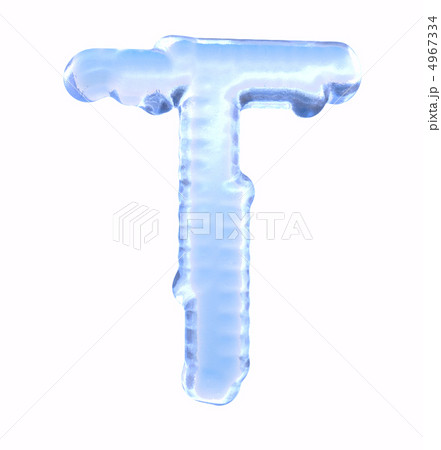 Ice font. Letter T. Upper case, isolated on white background 4967334