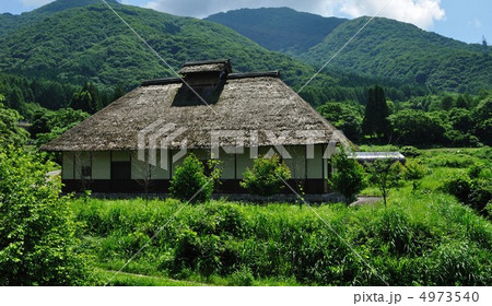 大内宿　藁葺の民家 4973540