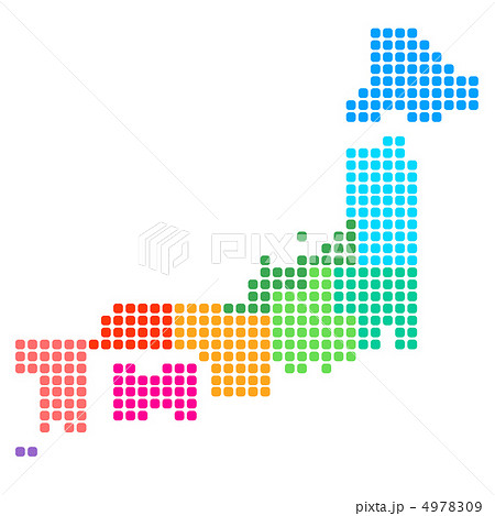 日本地図 日本 地図のイラスト素材