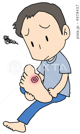 ウオノメ男性のイラスト素材