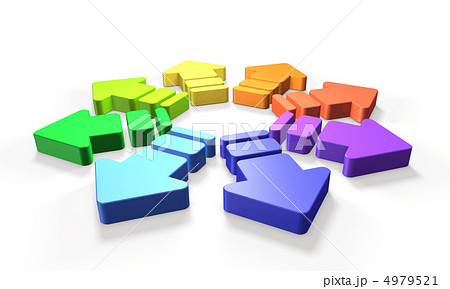 放射状の矢印を表す3DCGイラスト 4979521