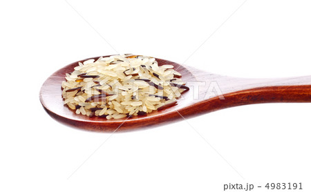 rice blend in wooden spoon rice blend in wooden spoon 4983191