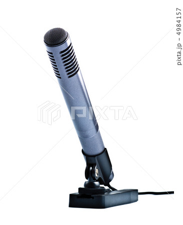 gray condenser microphone on stand 4984157