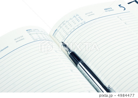 fountain pen on opened diary 4984477