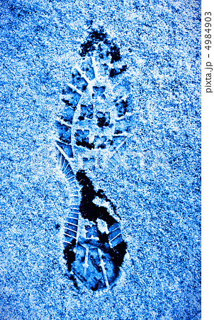 human footprint on a snow 4984903