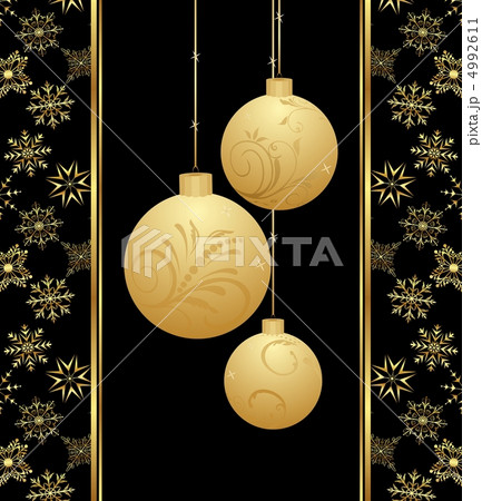 cute Christmas card with gold balls cute Christmas card with gold balls 4992611