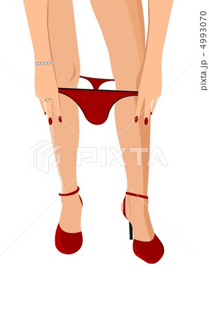 Sexy woman taking down panties isolated over - Stock Illustration  [4993070] - PIXTA