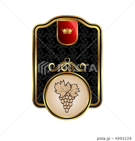 golden label for packing wine 4993228