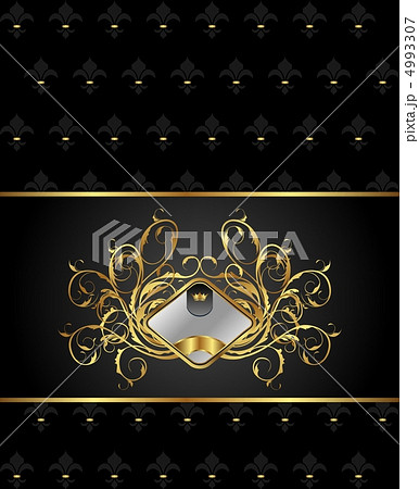 gold floral packing with heraldic element 4993307