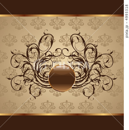 gold floral packing, design element 4993318