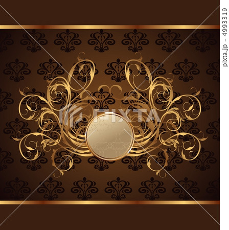 gold invitation frame or packing for elegant design 4993319