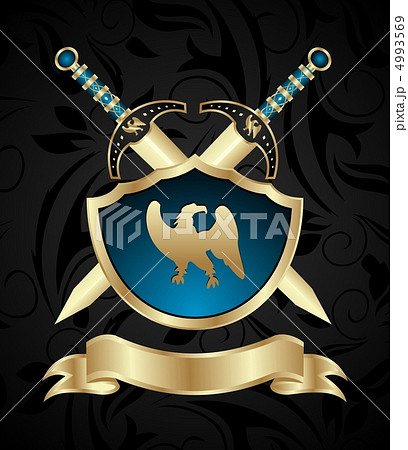 medieval swords and golden shield medieval swords and golden shield 4993569