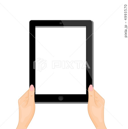 Illustration of the computer tablet in a hand of the woman - ver Illustration of the computer tablet in a hand of the woman - ver 4993570