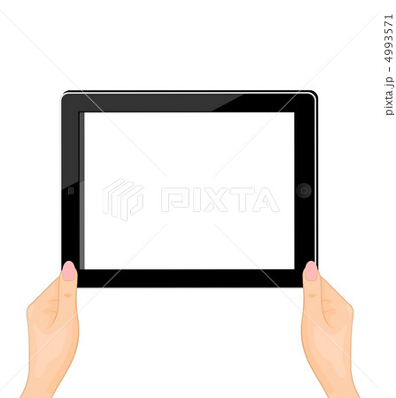 Illustration of the computer tablet in a hand of the woman - hor 4993571