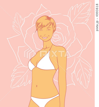 abstract girl portrait on floral background 4993618