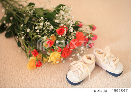 ベビーシューズと花 4995347