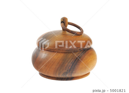 Old wooden sugar bowl isolated on white Old wooden sugar bowl isolated on white 5001821