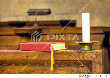 Saint Vitus Cathedral Prague, Prague castle, Czech Republic - interior -choir chapel.Detail of hymnal and candle Saint Vitus Cathedral Prague, Prague castle, Czech Republic - interior -choir chapel.Detail of hymnal and candle 5001934