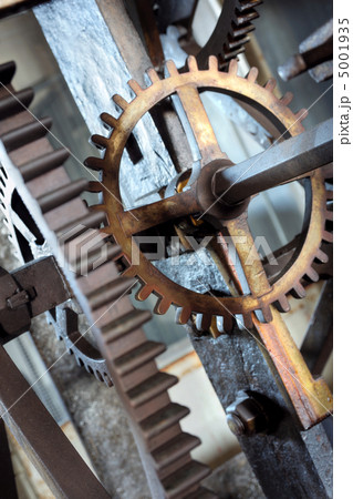 Medieval  astronomical clock in St.Vitus cathedral, Prague, Prague castle - interior - detail. 5001935