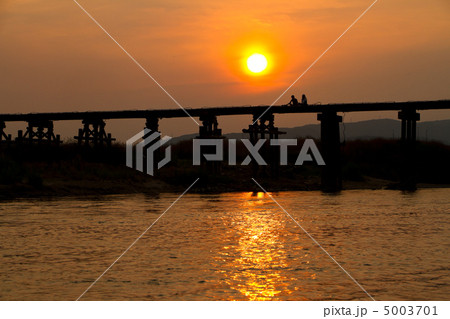 流れ橋夕景 流れ橋夕景 5003701