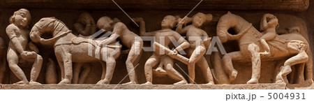 Panorama of erotic bas relief, Khajuraho, India Panorama of erotic bas relief, Khajuraho, India 5004931