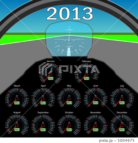 Stylish calendar in the form of instruments in the cockpit for Stylish calendar in the form of instruments in the cockpit for 5004975