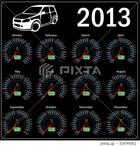 2013 year ñalendar speedometer car in vector. 2013 year ñalendar speedometer car in vector. 5004981