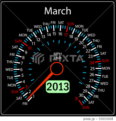 2013 year calendar speedometer car in vector. March. 2013 year calendar speedometer car in vector. March. 5005008