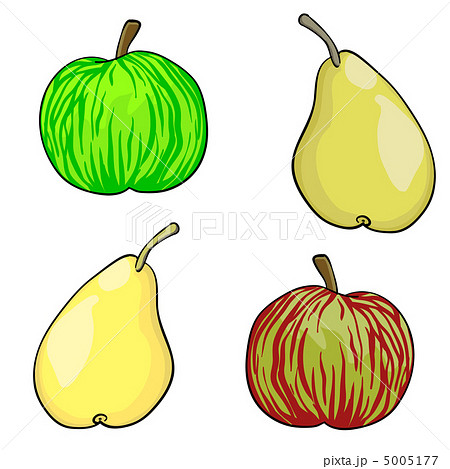 apple and pear fruit set of vector 5005177