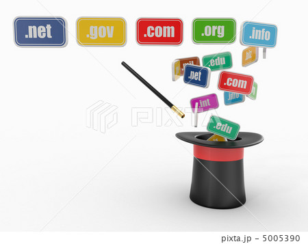 Domain names on signboards and magic hat Domain names on signboards and magic hat 5005390