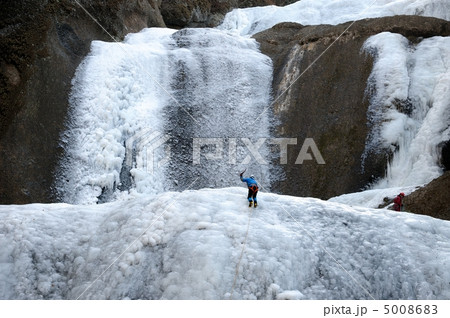 袋田の滝 氷瀑の写真素材