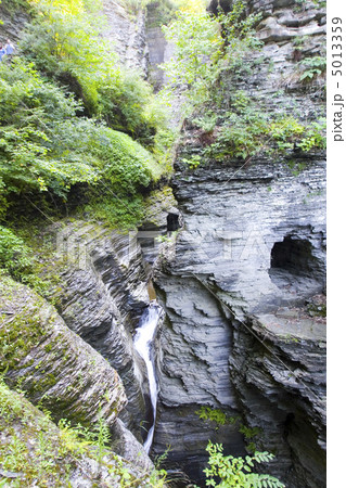 Finger lakes region waterfall in the summer 5013359