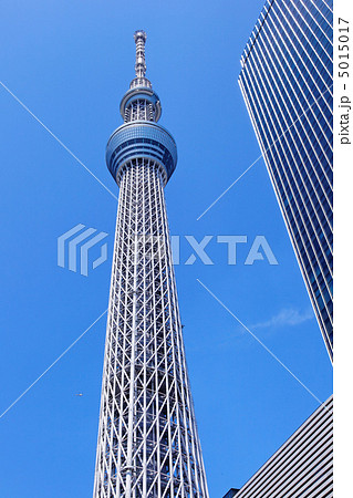 東京スカイツリーとイーストタワーと青空 5015017