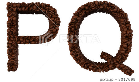 Coffee font P and Q letters isolated Coffee font P and Q letters isolated 5017699