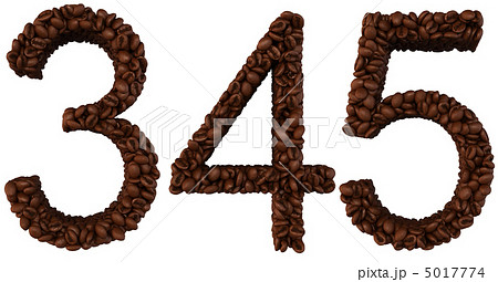 Coffee font 3 4 5 numerals isolated Coffee font 3 4 5 numerals isolated 5017774