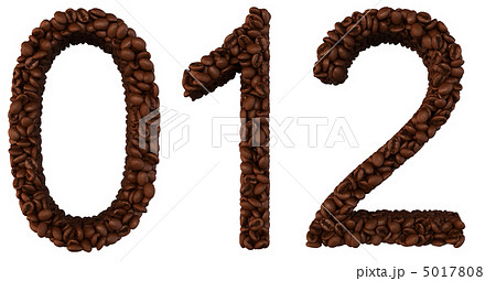 Coffee font 0 1 2 numerals isolated 5017808