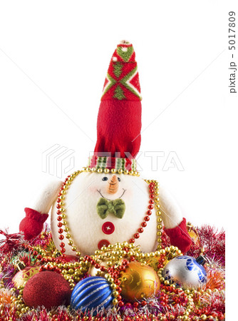 Christmas - white snowman and decoration balls 5017809
