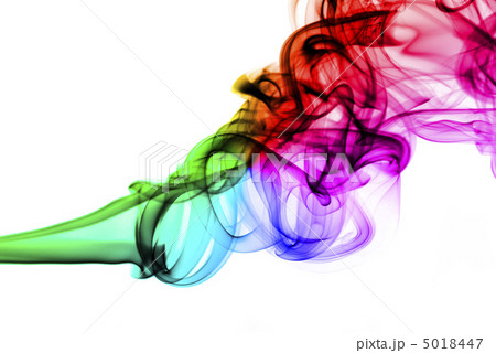 Magic colored smoke curves on the white 5018447