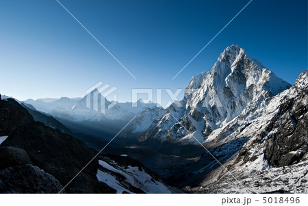 Cho La pass at dawn in Himalayas 5018496