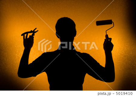 Time for repair and Renovation. Silhouette of man Time for repair and Renovation. Silhouette of man 5019410