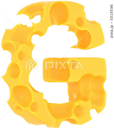 Cheeze font G letter isolated on white 5019596