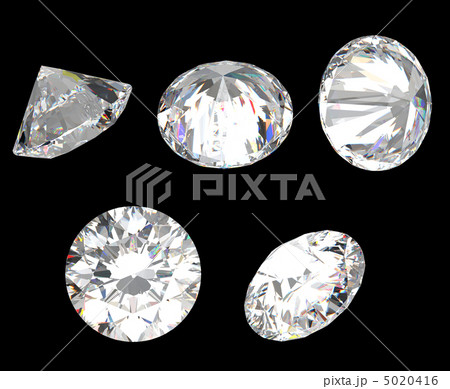 Top, bottom and different side views of diamond Top, bottom and different side views of diamond 5020416