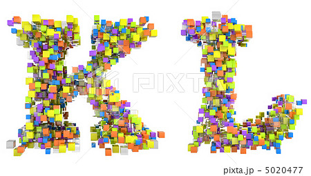 Abstract cubes font K and L letters isolated Abstract cubes font K and L letters isolated 5020477