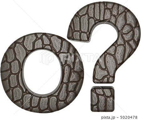 Alligator skin font query mark and O letter Alligator skin font query mark and O letter 5020478